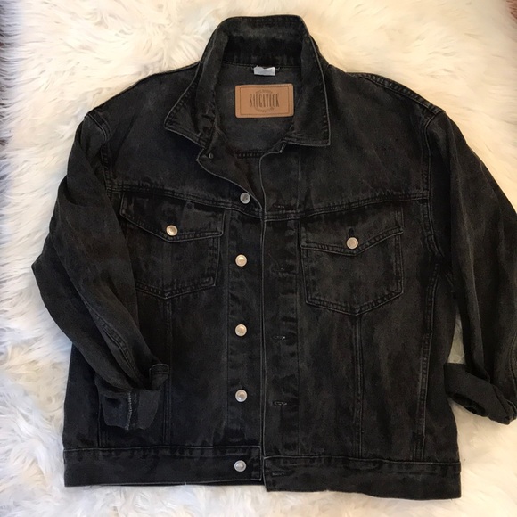 Vintage Jackets & Blazers - Amazing washed black vintage denim jacket